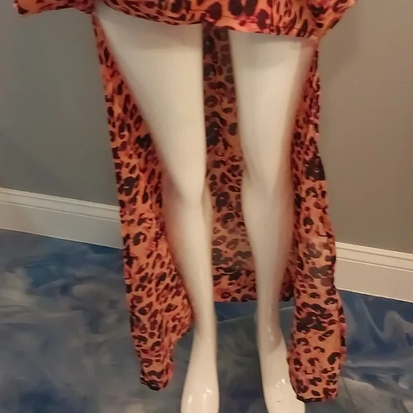 Sheer leopard print 2 piece skirt and top - Picture 7 of 12